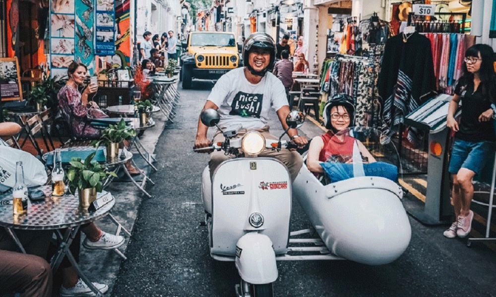 新加坡复古側車(Vespa Sidecar)骑行传统街区之旅